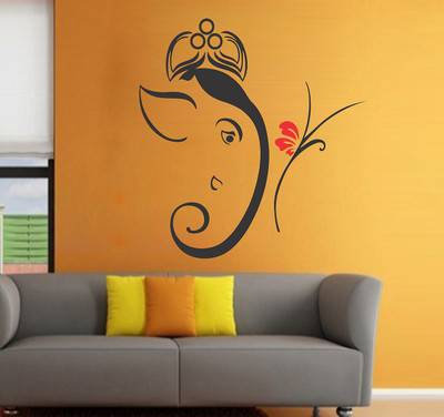 fuzzy 65 cm shree ganesh Self Adhesive Sticker(Pack of 1)