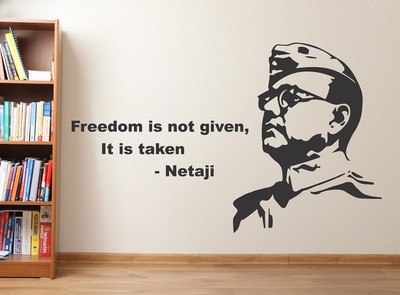 HAPPYSTICKY 50 cm Netaji Self Adhesive Sticker(Pack of 1)