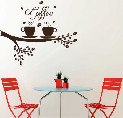 LANSTICK 71.12 cm TREE IN COFFEE STICKER Self Adhesive Sticker(Pack of 1)