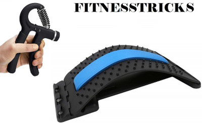 Fitnesstricks Unisex Magnetic Back Stretcher For therapy With Hand gripper Back / Lumbar Support