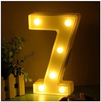 Balloonistics 3D LED Marquee Number Lights Sign, Light Up Number Lights for Decoration Table Lamp(25 cm, Number 7)