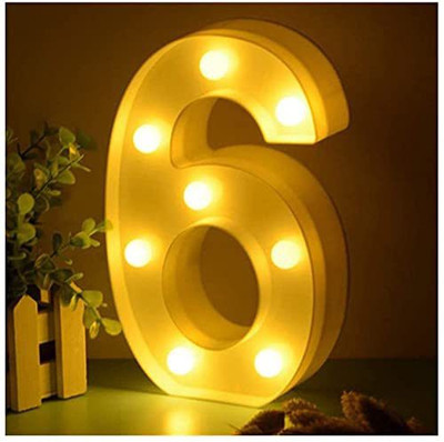 Balloonistics 3D LED Marquee Number Lights Sign, Light Up Number Lights for Decoration Table Lamp(25 cm, Number 6)