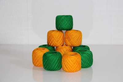 LUCASI Orange, Green Thread(45 m Pack of10)