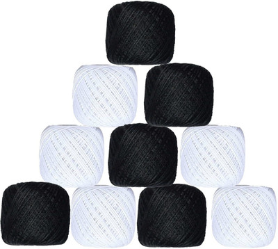LUCASI White, Black Thread(45 m Pack of10)