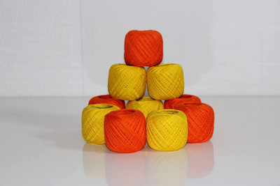 LUCASI Red, Yellow Thread(45 m Pack of10)