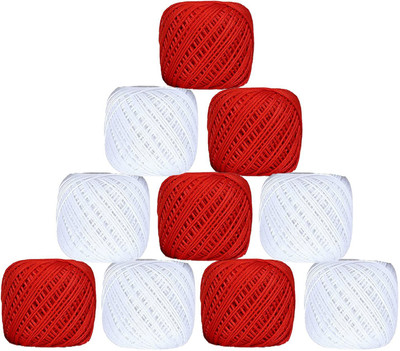 LUCASI White, Red Thread(45 m Pack of10)