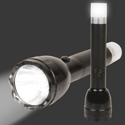 ECOSKY Brite light flashlight with 4 modesHigh watt bright led flashlight Torch(Black, 21 cm, Rechargeable)