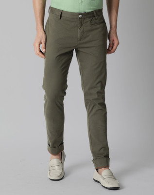 RARE RABBIT Slim Fit Men Dark Green Trousers