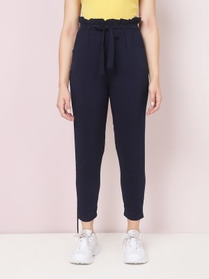 BuyNewTrend Skinny Fit Women Dark Blue Trousers