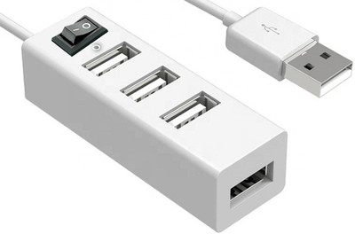 BOPUD Charging Switch power board USB Hub, Laptop Accessory HUB 4 Port USB HUB 3.0 Multi-port Cable Adapter and LED Indicator USB Hub(White)