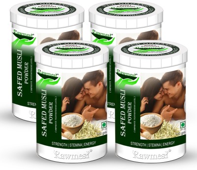 Rawmest Organic Safed Musli (white Musli) Powder|Strenght|Stemina|Energy| 100gm(4 x 100 g)