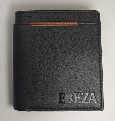 EBEZA Men Black Artificial Leather Wallet(3 Card Slots)