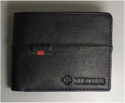 MEXUS Men Casual Black Artificial Leather Wallet(3 Card Slots)