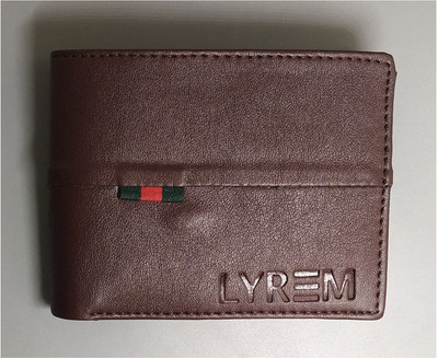 LYREM Men Brown Artificial Leather Wallet(3 Card Slots)
