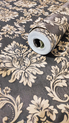 Design Studio Embossed Decorative Brown Wallpaper(L x W: 1000 cm x 53 cm)