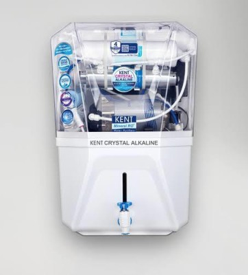 KENT CRYSTAL ALKALINE 11 L RO + UV + UF + TDS Control + Alkaline + UV in Tank Water Purifier  (White)