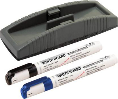 YAJNAS Regular Non Magnetic White Board Duster Whiteboard Eraser for Easy Cleaning of White Board Marker or Chalk Board Writing and 2 Pcs White Board Marker (1 Whiteboard Duster and 2 Marker) Dusters(White)