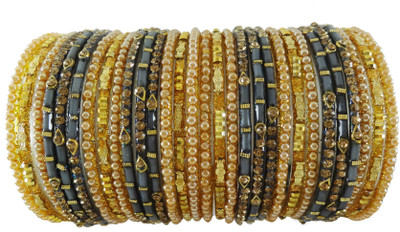 Guddan Glass Zircon Bangle Set(Pack of 30)