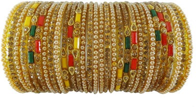 Guddan Glass Zircon Bangle Set(Pack of 30)