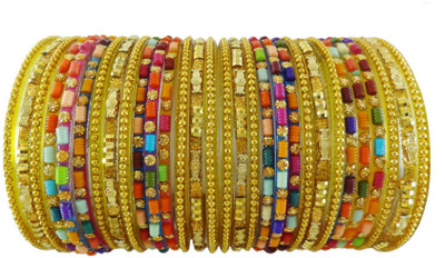 Guddan Glass Zircon Bangle Set(Pack of 30)