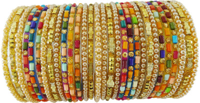Guddan Glass Zircon Bangle Set(Pack of 30)