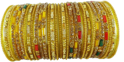 Guddan Glass Zircon Bangle Set(Pack of 30)
