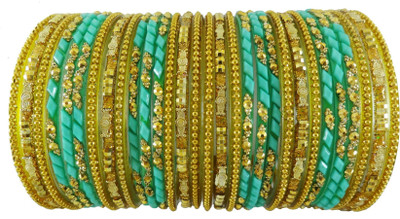 Guddan Glass Zircon Bangle Set(Pack of 30)