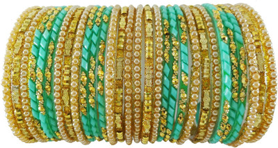 Guddan Glass Zircon Bangle Set(Pack of 30)