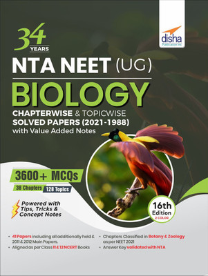 34 Years NTA NEET (UG) BIOLOGY Chapterwise & Topicwise Solved Papers with Value Added Notes (2021 - 1988) 16th Edition(English, Paperback, Experts Disha)