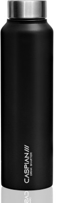 CASPIAN /// CASPIAN Astra Stainless Steel Fridge Water Bottle, 1000 ML, Set of 1, Black 1000 ml Bottle(Pack of 1, Black, Steel)
