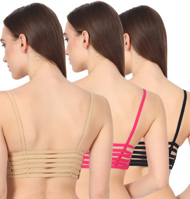 iBest Women Everyday Lightly Padded Bra(Beige, Black, Pink)