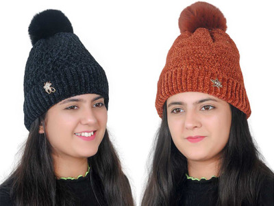 Mahi Fashion Printed Beanie Cap(Pack of 2)