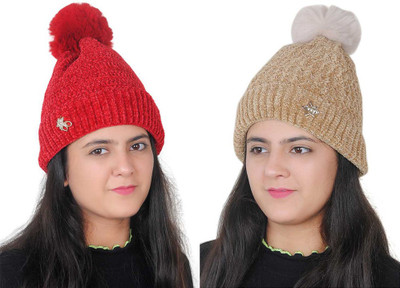 Mahi Fashion Printed Beanie Cap(Pack of 2)