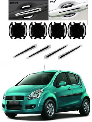 PRTEK Plastic Car Door Guard(Silver, Black, Pack of 8, Maruti, Ritz)