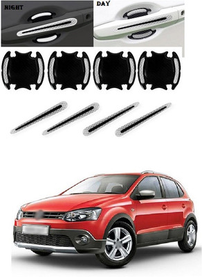 PRTEK Plastic Car Door Guard(Silver, Black, Pack of 8, Volkswagen, Universal For Car)