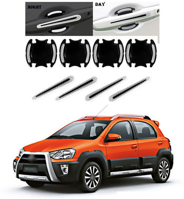 PRTEK Plastic Car Door Guard(Silver, Black, Pack of 8, Toyota, Etios Cross)