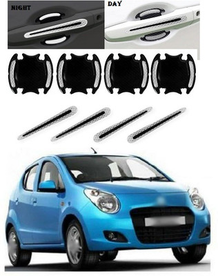 PRTEK Plastic Car Door Guard(Silver, Black, Pack of 8, Maruti, A-Star)
