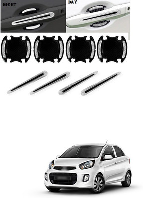 PRTEK Plastic Car Door Guard(Silver, Black, Pack of 8, Hyundai, Universal For Car)