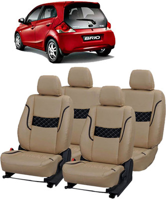 JMDi Leatherette Car Seat Cover For Honda Brio(Fixed Head Rest, Mono Back Seat, 5 Seater, 2 Back Seat Head Rests)