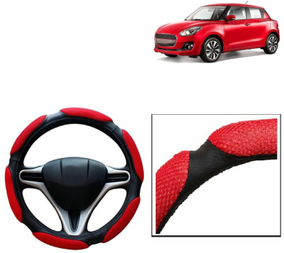VOCADO Hand Stiched Steering Cover For Maruti Swift(Red, Leatherite)