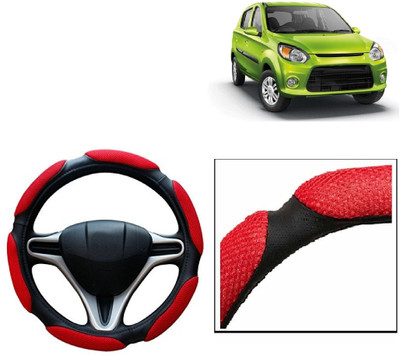 VOCADO Hand Stiched Steering Cover For Maruti Alto 800(Red, Leatherite)