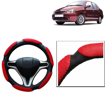 VOCADO Hand Stiched Steering Cover For Tata Indigo(Red, Leatherite)