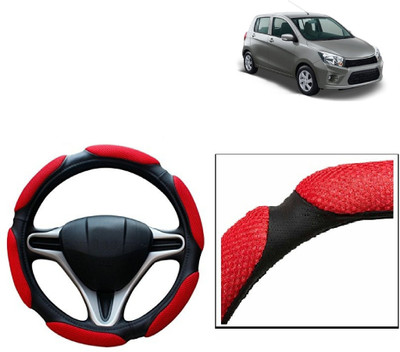 VOCADO Hand Stiched Steering Cover For Maruti Celerio(Red, Leatherite)