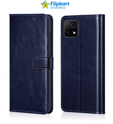 Flipkart SmartBuy Flip Cover for Vivo Y72 5G(Blue, Grip Case, Pack of: 1)