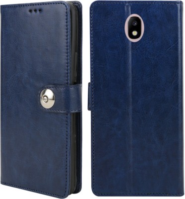 MG Star Flip Cover for Samsung Galaxy J7 Pro PU Leather Button Case Cover with Card Holder and Magnetic Stand(Blue, Shock Proof, Pack of: 1)