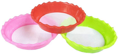 Winslow Plastic Flour Strainer | Aata Chalni Small Atta CHALNI | Sieves Sieve(Multicolor Pack of 3)