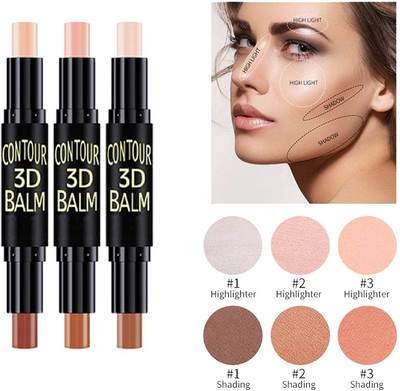 JANOST 3D BALM CONTOUR HIGHLIGHTER CONCEALER STICK Concealer(MULTICOLORED, 18.6 g)