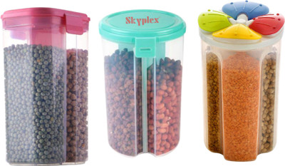 Skyplex Plastic Grocery Container  - 2000 ml, 2000 ml, 1500 ml(Pack of 3, Multicolor)
