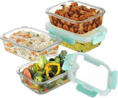 Flipkart SmartBuy Glass Utility Container  - 370 ml(Pack of 4, Brown)