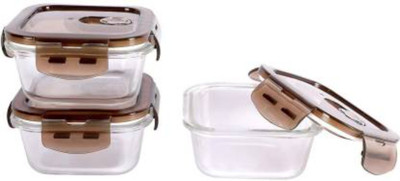 Flipkart SmartBuy Glass Utility Container  - 320 ml(Pack of 3, Brown)
